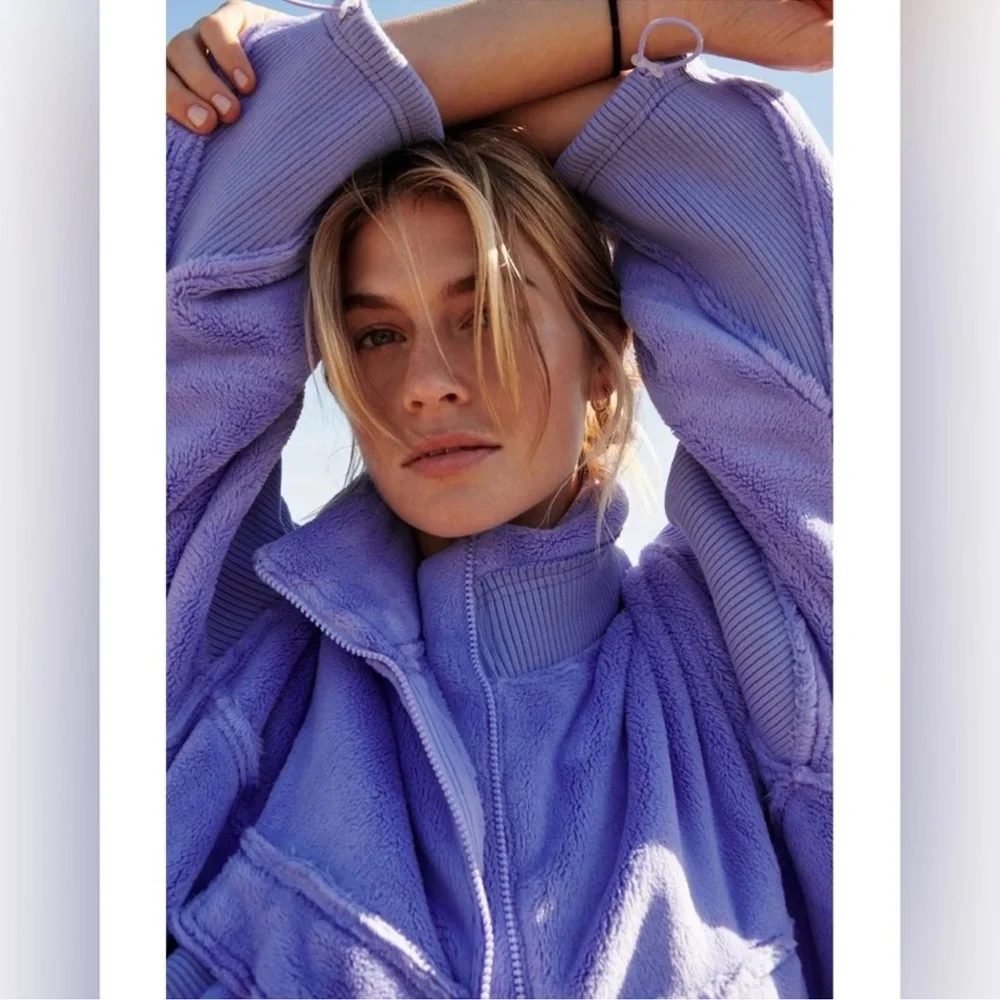 Free People Seeing Stars Fleece Teddy Jacket - Picture 3 of 8